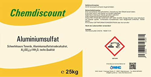 Chemdiscount 25kg Aluminiumsulfat 17/18% (Sackware), Isoliersalz, Dünger, Flockmittel