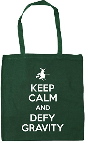 Hippowarehouse Keep Calm and Defy Gravity Tote Shopping Gym Beach Bag 42cm x38cm, 10 litres