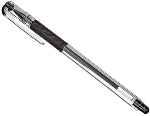 Pentel Gelschreiber mit 0,6 mm Spitze, Hybrid-Griff, lebendiger Gelschreiber mit Gummigriff, Schwarz