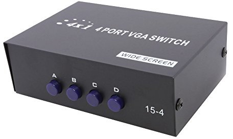 4 Port VGA SVGA Monitor Sharing Switch Box 4 In 1 Out For LCD PC TV Monitor