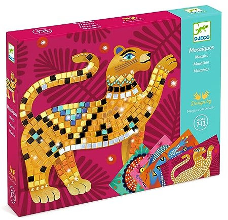 Djeco DJ09422 Djeco Kinderkunst Mosaik Glitzer: Im Herzen des Dschungels