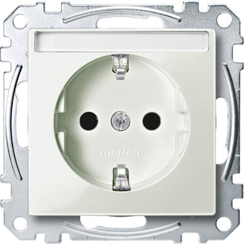 Merten MEG2302-0329 SCHUKO-Steckd. für Sonderstromkr. mit Schriftf., BRS, StK, lichtgrau, System M