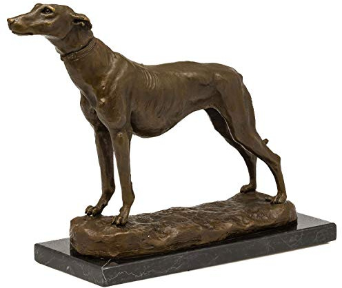 aubaho Bronzeskulptur Hund nach Emmanuel Fremiet Windhund Skulptur Figur Replik Kopie