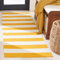 Safavieh Montauk Collection Läufer Teppich, 70 x 180 cm, Gelb & Elfenbein, handgefertigt, Flachgewebe, Boho, Bauernhaus-Baumwolle, gestreift, ideal für stark frequentierte Bereiche im Wohnzimmer,