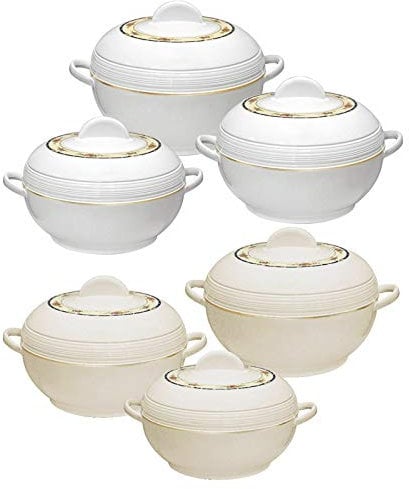 3 pièces Ambiente Casserole Set isolé Chauffe-plats Rond Thermique Hotpot 3 tailles - Blanc
