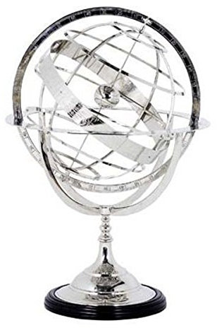 Casa Padrino Luxus Globus Nickel Finish Silber Höhe: 29 cm - Luxus Kollektion - Art Deco