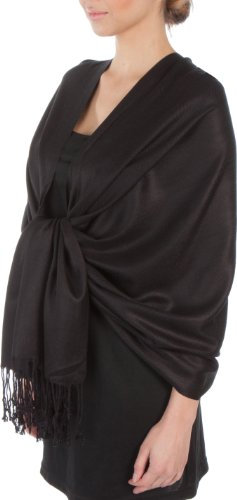Sakkas Seidig Weich Pashmina Fühlen Schal/Stola - Schwarz