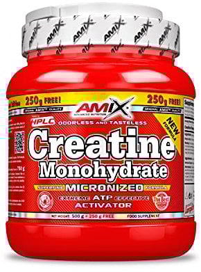 AMIX - Creatina Monohidratada - 500 Gramos + 250 Gramos Gratis - Complemento Alimenticio - Mejora el Rendimiento Físico - Ideal para Deportistas - 100% Micronizada - Proteína Masa Muscular