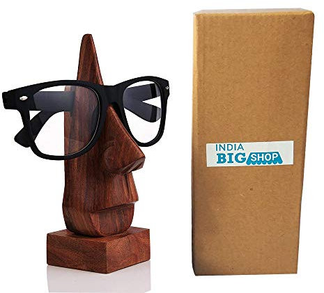 IndiaBigShop Muttertags Special Einzigartige Geschenke Geschenk aus Holz Klassische Hand Geschnitzte Palisander nasenförmigen Brillen Spectacle/Brillen-Halter,