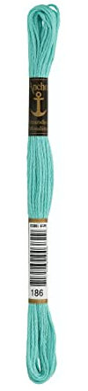 Anchor Sticktwist 4635000-00186 seegrün Stickgarn, 100 % Baumwolle