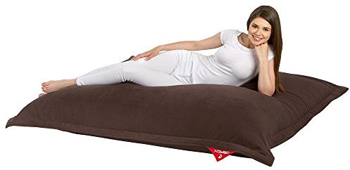 QSack Sitzsack Indy mit Mikroperlen aus Deutscher Qualitätsfüllung, EPS HBCD frei, Indoor Sitzsack mit Innenhülle, 140x180 cm, Neu (Dunkelbraun)
