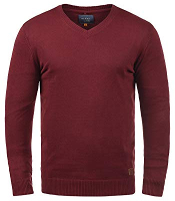 Blend BHLasse Herren Pullover Sweater Feinstrick V-Ausschnitt