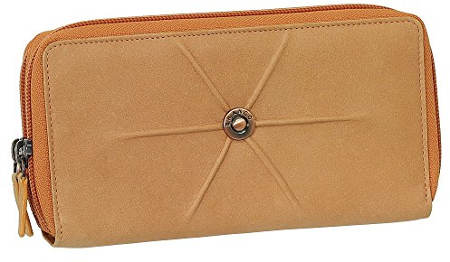 Ledershop24 Luxus Leder Damen Geldbörse Portemonnaie Geldbeutel XXXL mit Reißverschluss 19 cm Farbe Orange