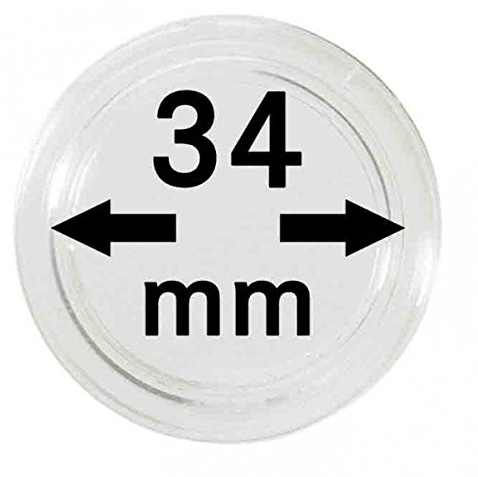 LINDNER Das Original Münzkapseln Innen-Ø 34 mm, 10er-Packung