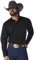 Wrangler Men's Sport Western Basic Two Pocket Long Sleeve Snap Shirt Shirt, Black, L