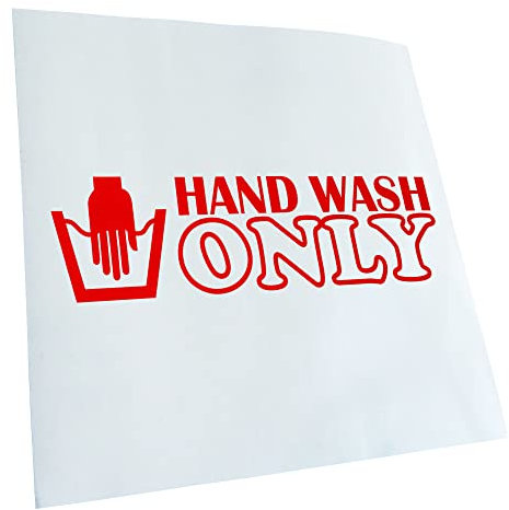 Autoaufkleber - Hand Wash Only - Heckscheibe Auto Aufkleber wetterfest für Kfz LKW Mofa Truck - Sticker außen selbstklebend Tuning Zubehör für Fenster Fahrzeug Scheibe