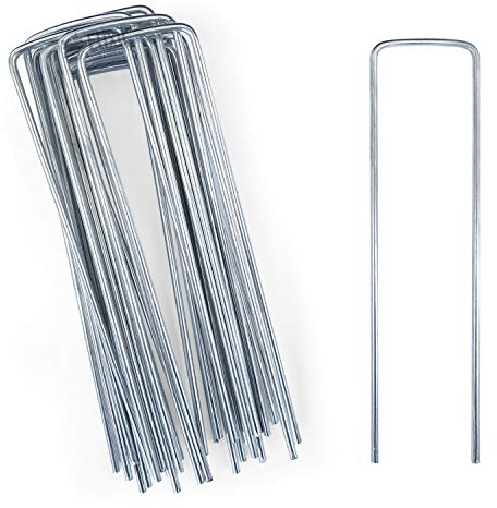 100 Pack x 40mm x 155mm Artificial Grass, Astro Turf Fixing Pins Galvanised Steel Staples