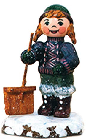 Hubrig-Volkskunst Winterkinder Schneefeger * Höhe 6cm