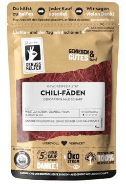 Bremer Gewürzhandel Chili Fäden, Chili-Schoten geschnitten, würzig-scharfe Chili, 15g