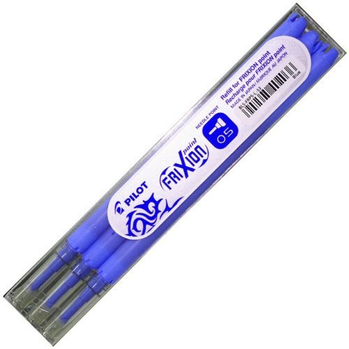 Pilot FriXion Ersatzminen, 0,5 mm, Blau, 3er-Pack