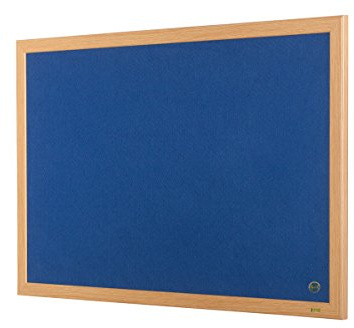 BI-OFFICE Felt Earth-it Executive - Oak Frame Table Top 1200 x 900 mm Blue