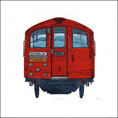 1art1 Züge Poster London Rote U-Bahn Kunstdruck Bild 60x60 cm