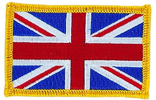 Akachafactory Aufnäher, bestickt, Motiv: Union Jack, UK-Flagge, zum Aufbügeln