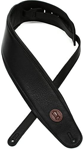 Levy's Leathers Ledergurt für Gitarre oder Bass | Breite 11 cm | Extralang | Schwarz | (MSS2-4-XL-BLK)