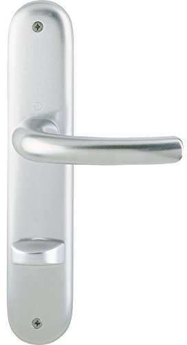 HOPPE 5x Drückergarnitur TOKYO - auf Langschild WC Entfernung 90mm, für Türstärke 37-42mm, silber eloxiert