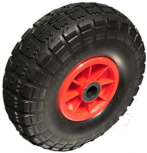 D & F 600405 PU-PU-Pannen-resistenter Rad, 260 mm Durchmesser, Packung von 2