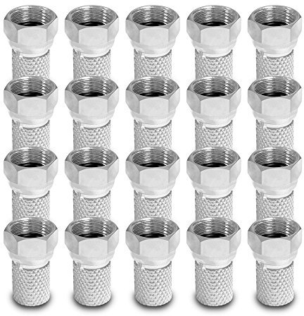 ARLI 20x F-Stecker 7 – 7,4 mm – Sat Antennen TV Koaxialstecker mit breiter Mutter & Dichtring | Für LNB Multischalter Receiver Antennentechnik