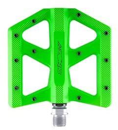 AZONIC | Fahrrad-Pedale | MTB Downhill Mountainbike BMX | Superdünnes Pedal aus Aluminiumdruckguss, Doppelt abgedichtete Lager, CNC gefräste 4130 Chromoly Achse | Kamikaze RL Pedal | Neon-Grün