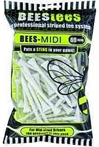 The Bees Tees Unisex Bees Tees Large Pack Of 100 Professional 69mm Tees, White, UK