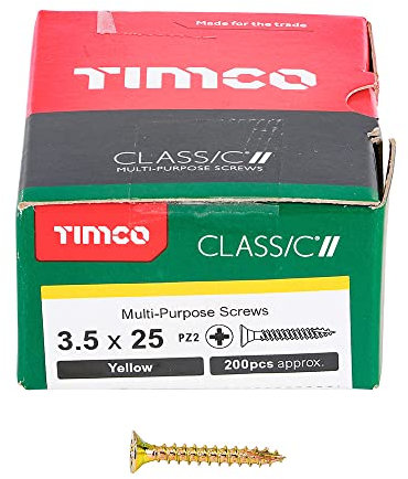 TIMCO Classic Multi-Purpose Screws - PZ - Double Countersunk - 3.5 x 25 - Gold - Box of 200