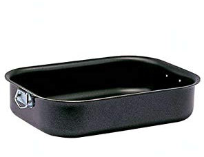 Ballarini Firenze Tortiera con Maniglia, Alluminio, Nero, 40 x 28 cm