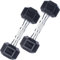 POWRX Hexagon Kurzhanteln Set - 30 kg - 2 x 15 kg - Mit Gummibeschichtung, Verchromtem Griff, Kompakt und Rutschfest - Ideal für Krafttraining, Muskelaufbau und Home Gym