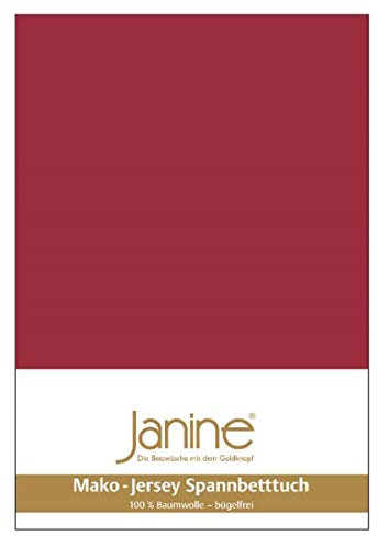 Janine Spannbetttuch 5007 Mako Jersey 180/200 bis 200/200 cm Granat Fb. 71
