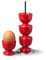 Zeal G277R Stack and Store Egg Cups/Holders, Set of 4 with Chrome Storage and Carry Stand, Melamine, Red