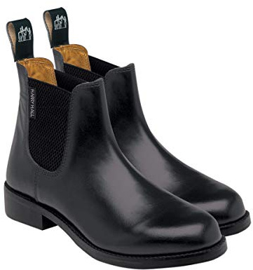 Harry Hall Children’s Buxton Jodhpur Boot – Leather Lined, Cushioned Insole, Pull-On Design, Resin Rubber Sole – Riding & Everyday Wear - Black 2