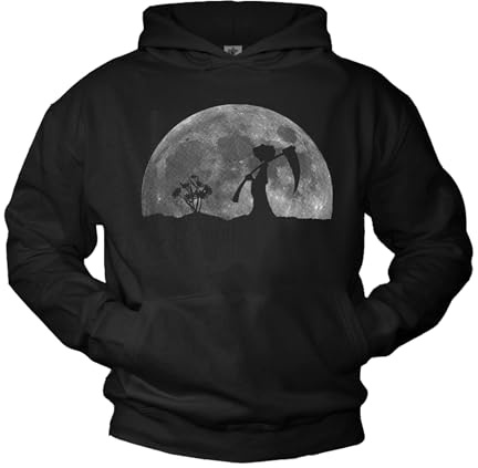 MAKAYA Geek Kapuzenpullover mit Aufdruck Der Tod Im Garten Schwarz M-XXL