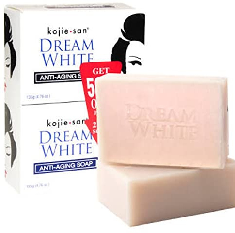 (2 Stück) Kojie San Dream weiß Anti-Aging Seife 2 Bars – 135 g + 1 YouLookLight Bildschirm/Telefon Reinigungstuch