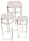 PrimoLiving 3er Set Metall Blumenhocker/Beistelltisch antikweiß rund