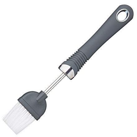 KitchenCraft Pennello professionale in nylon per pasticceria / pennello per imburrare con impugnatura morbida, 21 cm (8,5), nero