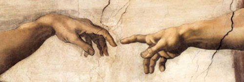 Michelangelo - Creation Hands - Türposter XXL-Poster Historische Motive - Grösse 158x53 cm