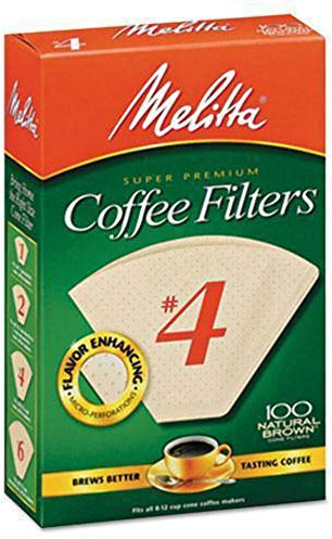 Melitta Kegel-Kaffeefilter Nr. 4, ungebleichtes Naturbraun, insgesamt 100 Filter, Verpackung kann variieren
