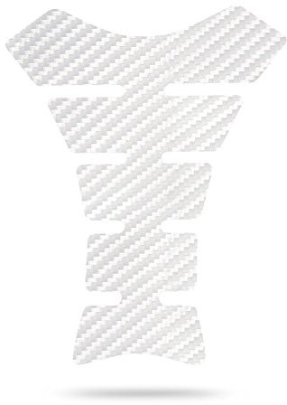 Motoking Tankpad Carbon Classic Tankaufkleber, Tankschutz, Lackschutz, Aufkleber Pad für Motorrad Tank - in 3 Farben erhältlich - WEIß