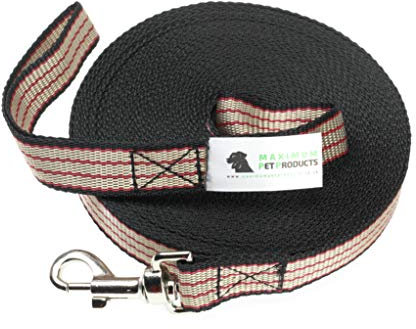 Maximum Pet Products Red Beige Black Dog Training Lead 50ft/15m