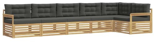 vidaXL Outdoor-Sofagarnitur 6 pcs Weiß und Anthrazit Polyester, Patio-Sofa, langlebige Gartensitzmöbel, modernes Lounge-Set für Komfort im Freien
