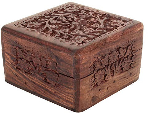 Zap Impex Holz Schmucksache Kasten - Neuheit-Einzelteil, einzigartige Artisan traditionelle Hand geschnitzte Palisander-Schmucksache-Kasten von Indien (4 Zoll)