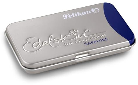 Pelikan 339630 GTP/6 Tintenpatronen Edelstein Ink im Metalletui Sapphire, blau (blau)